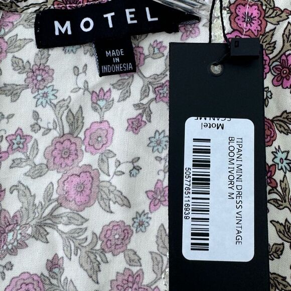 Motel Tipani Mini Dress Vintage bloom Ivory M NWT - Picture 4 of 4
